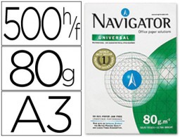 500h papel fotocopiadora Navigator Universal A3 80g/m²